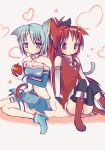  blue_eyes cat_ears l_mio long_hair magical_girl mahou_shoujo_madoka_magica miki_sayaka multiple_girls ponytail qiao_xing red_eyes red_hair redhead sakura_kyouko short_hair tail thighhighs 