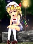  alternate_costume blonde_hair flandre_scarlet hat red_eyes shorts sitting solo tank_top thigh_highs touhou wings 