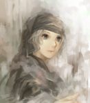  blue_eyes face grey_hair hood kumoi_ichirin mgn0isi portrait short_hair sketch smile solo touhou 