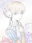  blonde_hair blue_eyes bow bunny eyelashes face hand_on_own_chest hand_to_chest hands headphones masn_(moxi) moxi original rabbit short_hair solo stuffed_animal stuffed_bunny stuffed_toy turtleneck wrist_cuffs 