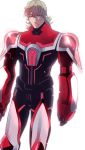  barnaby_brooks_jr blonde_hair green_eyes male power_armor power_suit sgw_zuq simple_background solo superhero tiger_&amp;_bunny white_background 