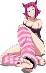  animal_ears annie_(league_of_legends) breasts cleavage derivative_work feet han_juri league_of_legends photoshop smile solo 