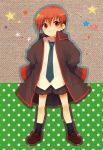  asami_(highway) brown_hair little_busters!! male natsume_kyousuke oversized_clothes red_eyes school_uniform short_hair solo young 