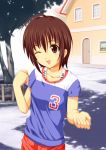  brown_hair casual mamoru_(sister_princess) mizugame short_hair sister_princess wink 