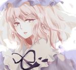  face hat lowres pale_color pale_colors pink_hair saigyouji_yuyuko short_hair solo sui_(camellia) touhou 