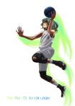  basketball bukimi_isan derivative_work green_eyes green_hair high_res highres jumping knee_pads komeiji_koishi mibuki397 no_hat no_headwear shoes short_hair silver_hair sneakers solo the_war_of_koishi_chan touhou uniform 