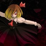  ascot blonde_hair dress grin hair_over_one_eye hair_ribbon outstretched_arms red_eyes ribbon rumia short_hair smile solo the_embodiment_of_scarlet_devil touhou youkai yuha_(yh-krm) 