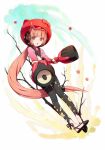  animal_hat animal_helmet brown_eyes chabashira hat headphones helmet highres long_hair nekomura_iroha pink_hair ponytail solo speaker very_long_hair vocaloid 