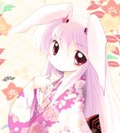  bunny_ears bust floral_print highres japanese_clothes kimono pink_hair purple_hair red_eyes reisen_udongein_inaba touhou yukata yume_shokunin 
