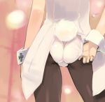  ass brown_legwear bunny_tail bunnysuit cuffs from_behind gertrud_barkhorn lowres pantyhose shimada_fumikane solo strike_witches tail wrist_cuffs 