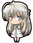  blush chibi gothic_lolita grey_eyes kasugano_sora lolita_fashion long_hair lowres pac-man_eyes ribbon silver_eyes silver_hair solo suntail yosuga_no_sora 