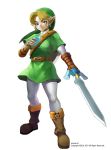  blonde_hair blue_eyes hat instrument link male master_sword muse_(rainforest) ocarina pointy_ears solo sword the_legend_of_zelda weapon 