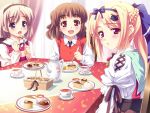  blonde_hair blush cake christof_clement foodblue_eyes group kusukusu long_hair lulli ponytail sakura_strasse seifuku short_hair tea trap 