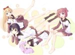  akaza_akari barefoot black_hair blonde_hair blue_eyes bow brown_eyes double_bun feet funami_yui hair_bobbles hair_bow hair_ornament kneehighs long_hair lying multiple_girls negi_nuta neginuta pink_hair purple_eyes red_hair redhead short_hair sitting socks toshinou_kyouko twintails violet_eyes yoshikawa_chinatsu yuru_yuri 