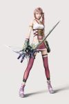  absurdres blue_eyes bow_(weapon) cg crossbow final_fantasy final_fantasy_xiii final_fantasy_xiii-2 gloves highres jewelry long_hair necklace official_art pink_hair serah_farron side_ponytail solo thighhighs weapon 