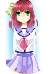  angel_beats! green_eyes minamo_no_naka purple_hair school_uniform serafuku short_hair yuri_(angel_beats!) 