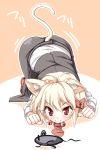  all_fours animal_ears bad_id bell blonde_hair cat_ears cat_tail jingle_bell kemonomimi_mode mouse red_eyes rumia shamo_(koumakantv) slit_pupils tail the_embodiment_of_scarlet_devil top-down_bottom-up touhou youkai 