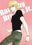  bad_id barnaby_brooks_jr black_t-shirt blonde_hair boxers glasses green_eyes jewelry male necklace ring solo t-shirt tiger_&amp;_bunny underwear ussu 