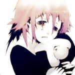  character_request cuddling makenshi_chrona morphine_(pixiv) pale_skin pink_hair purple_eyes ragnarok_(demon_sword) sad solo soul_eater tears violet_eyes
chrona_(soul_eater) 