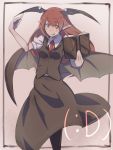  :d ascii_art bat_wings book head_wings highres koakuma long_hair necktie open_mouth pantyhose pisoshi pointy_ears red_eyes red_hair redhead smile solo the_embodiment_of_scarlet_devil touhou wings 