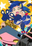  2girls animal_ears blue_hair cat_ears cat_tail darry_adai dress fang gurren-lagann hair_ornament kemonomimi_mode kiyal kiyalunga magical_girl mecha multiple_girls pink_hair tail tengen_toppa_gurren_lagann tengen_toppa_gurren_lagann:_parallel_works thigh-highs thighhighs v yuuki_(irodo_rhythm) 