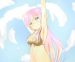  arm_up bikini long_hair megurine_luka pink_hair side-tie_bikini vocaloid 
