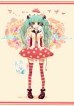  hatsune_miku heterochromia highres long_hair mushroom mushroom_mother_(vocaloid) mushroomized necktie pigeon-toed pigeon_toed skirt souno_kazuki striped striped_legwear thigh-highs thighhighs tongue twintails vocaloid 