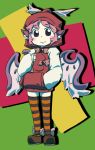  hat mystia_lorelei peconica solo standing striped striped_legwear striped_thighhighs thigh-highs thighhighs touhou wings 