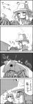  cirno comic flat_gaze food fruit hair_ribbon hat highres hot monochrome moriya_suwako ribbon smile sweat tani_takeshi touhou translated translation_request watermelon wheelbarrow yukkuri_shiteitte_ne 