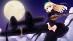  animal_ears blonde_hair cat_ears cat_tail cloud clouds coat full_moon gloves green_eyes gun heinrike_prinzessin_zu_sayn-wittgenstein highres hirschgeweih_antennas long_hair military military_uniform mizuki_ame moon night night_sky panties panzerfaust sky solo star_(sky) strike_witches striker_unit tail underwear uniform wallpaper weapon white_panties 