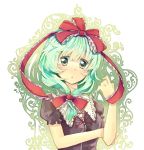  bow bust frills green_eyes green_hair hair_bow highres kagiyama_hina ribbon rl touhou 