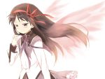  akemi_homura black_hair hair_ribbon long_hair magical_girl mahou_shoujo_madoka_magica maruki_(punchiki) punchiki ribbon solo wings 