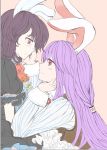  alternate_costume animal_ears blush bunny_ears kemonomimi light_smile multiple_girls okayra pout purple_hair red_eyes reisen reisen_udongein_inaba short_hair tears touhou usamimi yuri 