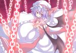  blue_hair chain chains cicin hat red_eyes remilia_scarlet solo touhou wings 