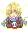  aqua_eyes artist_request barnaby_brooks_jr blonde_hair blush bunny bunnyhana child male mittens open_mouth rabbit scarf signature smile solo tiger_&amp;_bunny winter_clothes young 