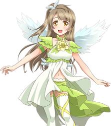  brown_eyes brown_hair dress long_hair love_live!_school_idol_project minami_kotori thigh_highs wings 