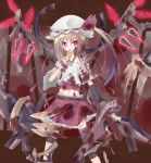  alternate_weapon alternate_wings bad_id blonde_hair blood flandre_scarlet hat ichiyan red_eyes smile solo the_embodiment_of_scarlet_devil touhou weapon wings 