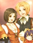  blonde_hair blue_eyes blue_hair brown_eyes brown_hair catsuit choker couple eiko_carol female final_fantasy final_fantasy_ix garnet_til_alexandros_xvii hat horns male nw1981 open_mouth pendant short_hair vivi witch_hat zidane_tribal 