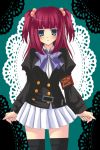  bad_id bowtie icigoshiki red_hair redhead skirt thigh-highs thighhighs twintails umineko_no_naku_koro_ni ushiromiya_ange 