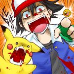  black_hair blood pikachu pokemon red_eyes satoshi_(pokemon) 