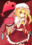  blonde_hair chi_h flandre_scarlet hat midriff navel red_eyes short_hair side_ponytail solo touhou wings 
