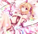  blonde_hair flandre_scarlet haiiro_(immature) haiiro_(pixiv19995) lowres naked_ribbon red_eyes ribbon side_ponytail touhou 