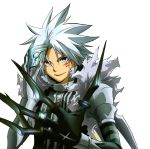  close_up d.gray-man highres male mask simple_background smile white_hair 