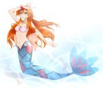  bad_id blue_eyes camellian cosplay hair_down kasumi_(pokemon) long_hair mermaid midriff milotic milotic_(cosplay) monster_girl nail_polish navel orange_hair pokemon shell shell_bikini solo 