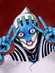  blue_eyes cape gloves h_sakray lips lunatic_(tiger_&amp;_bunny) male mask sakurai_haruto solo tiger_&amp;_bunny v yuri_petrov 