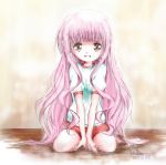  hakamada_hinata highres kem_kem kneeling long_hair pink_eyes pink_hair ro-kyu-bu! rou-kyuu-bu! solo very_long_hair 