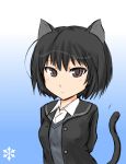  1girl amagami animal_ears cat_ears face highres kemonomimi_mode murasaki_iro nanasaki_ai school_uniform short_hair solo tail 