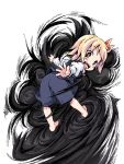  +_+ barefoot darkness ham_(points) looking_back open_mouth rumia smile solo touhou 