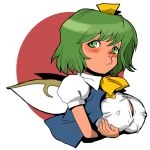  :&lt; blush breasts daiyousei face frown green_hair large_breasts onikobe_rin side_ponytail solo touhou wings 