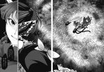  cat_ears chado comic hakurei_reimu highres kaenbyou_rin kirisame_marisa monochrome ribbon tail touhou translated translation_request 